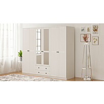 Vaatekaappi Linento Furniture Rb-064-03, 210x184cm, mattavalkoinen
