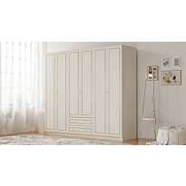 Vaatekaappi Linento Furniture Rb-084, 210x180cm, mattavalkoinen