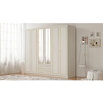 Vaatekaappi Linento Furniture Rb-085-01, 210x180cm, mattavalkoinen