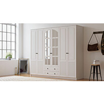 Vaatekaappi Linento Furniture Rb-115, 210x210cm, mattavalkoinen
