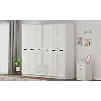 Vaatekaappi Linento Furniture Rb-168-01-006, 210x184cm, mattavalkoinen