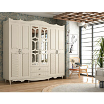 Vaatekaappi Linento Furniture Rb-049, 210x190cm, mattavalkoinen