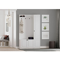 Eteisen säilytyskokonaisuus Linento Furniture Rb-044, mattavalkoinen