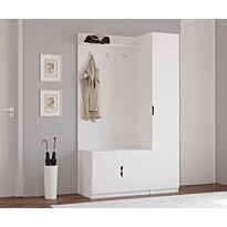 Eteisen säilytyskokonaisuus Linento Furniture Rb-159, mattavalkoinen