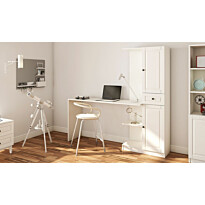 Työpöytä ja kirjahylly Linento Furniture Rb-021, mattavalkoinen