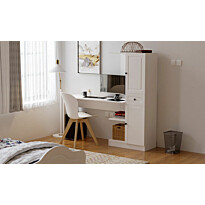 Työpöytä ja kirjahylly Linento Furniture Rb-116, mattavalkoinen