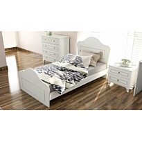 Sängynrunko Linento Furniture Rb-088, 90x190cm, mattavalkoinen
