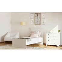 Sängynrunko Linento Furniture Rb-185-10, 90x190cm, mattavalkoinen
