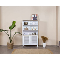 Kirjahylly Linento Furniture Calvin, 90x158cm, ruskea/valkoinen