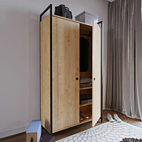 Vaatekaappi Linento Furniture L614, 100x180cm, ruskea