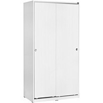 Vaatekaappi liukuovilla Linento Furniture Swd-402-Bb-2, leveys 94cm, korkeus 182cm, valkoinen