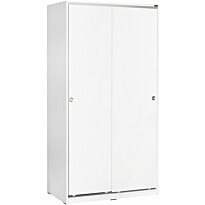 Vaatekaappi liukuovilla Linento Furniture Swd-431-By-2, leveys 94cm, korkeus 182cm, valkoinen