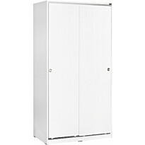 Vaatekaappi liukuovilla Linento Furniture SWD-436-BB-2, 94cm, valkoinen