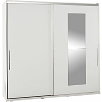 Vaatekaappi liukuovilla Linento Furniture Swd-720-Bb-3, leveys 210cm, korkeus 207cm, valkoinen