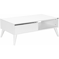 Sohvapöytä Linento Furniture SHP-655-DD-1, 110x65cm, vetolaatikolla, valkoinen