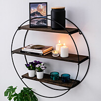 Seinähylly Linento Furniture Tulipa, tummanruskea/musta