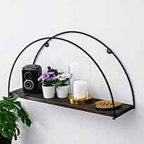 Seinähylly Linento Furniture Indicum, tummanruskea/musta