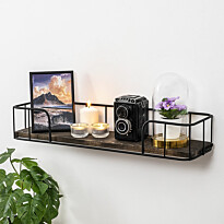 Seinähylly Linento Furniture Syringa, leveys 60cm, tummanruskea/musta