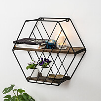 Seinähylly Linento Furniture Liliales, leveys 44cm, ruskea/musta