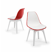 Tuoli Linento Furniture Eos-P punainen/valkoinen 2kpl/pkt