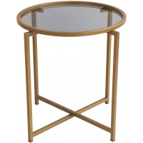 Sohvapöytä Linento Furniture S407, savulasi, 50cm, kulta