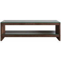 TV-taso Linento Furniture TV300, kirkas lasi, ruskea