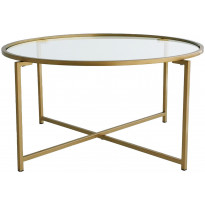 Sohvapöytä Linento Furniture Gold Sun, 83cm, kirkas lasi, kulta