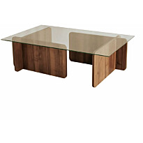 Sohvapöytä Linento Furniture Escape pähkinä/lasi, Verkkokaupan poistotuote