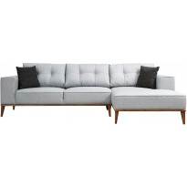 Avokulmasohva Linento Furniture Montana, 3-paikkainen, oikea, vaaleanharmaa