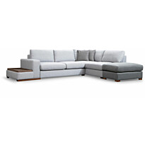 Avokulmasohva Linento Furniture Loop 4, 3-istuttava, rahilla, harmaa