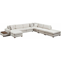 U-kulmasohva Linento Furniture Loop 11, 6-istuttava, valkoinen
