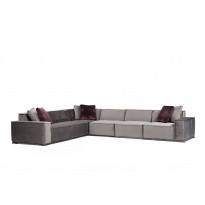 Kulmasohva Linento Furniture Lego, 6-istuttava, 300x388cm, vasen, harmaa/vaaleanharmaa