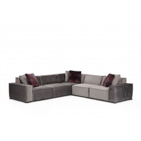 Kulmasohva Linento Furniture Lego, 6-istuttava, 300x300cm, harmaa/vaaleanharmaa