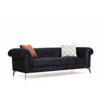 Sohva Linento Furniture Costa D, 3-istuttava, musta