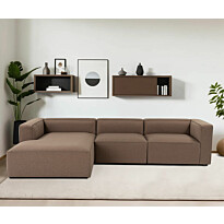 Divaanisohva Linento Furniture Mora XL, 3-istuttava, vasen, ruskea