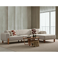 Divaanisohva Linento Furniture Lyke, 3-istuttava, oikea, kerma