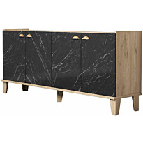 Senkki Linento Furniture Sumer H3030 tammi/musta marmori, Verkkokaupan poistotuote