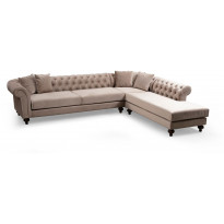 Avokulmasohva Linento Furniture Bogart, oikea, beige