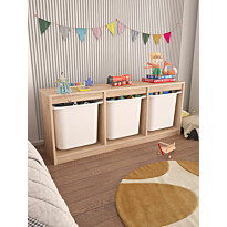 Lastenhuoneen laatikosto Linento Furniture Tidy, 132.3x54.4cm, ruskea/valkoinen