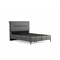 Säilytyssänky + sängynpääty Linento Furniture Visage, ilman patjaa, tummanharmaa