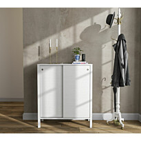 Kenkäkaappi liukuovilla Linento Furniture FRN-20047, 92x106cm, valkoinen 