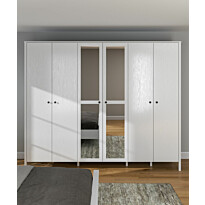 Vaatekaappi Linento Furniture FRN-20020, 261x215cm, valkoinen