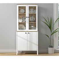 Vitriinikaappi Linento Furniture FRN-20070, 83x194cm, valkoinen