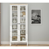 Vitriinikaappi Linento Furniture FRN-20074, 83x194cm, valkoinen