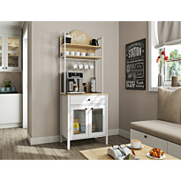 Aamiaiskaappi Linento Furniture FRN-20076-X, 75x210cm, valkoinen/ruskea