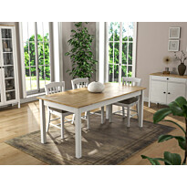 Ruokapöytä Linento Furniture FRN-20082, 180x90cm, valkoinen/ruskea