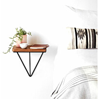 Puinen seinähylly Linento Furniture Wr037, tummanruskea/musta
