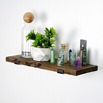 Puinen seinähylly Linento Furniture LAM007, leveys 40cm, tummanruskea