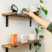 Puinen seinähylly Linento Furniture Lam022, leveys 60cm, pähkinä