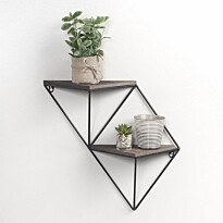 Puinen seinähylly Linento Furniture WR045, 33x30cm, tummanruskea